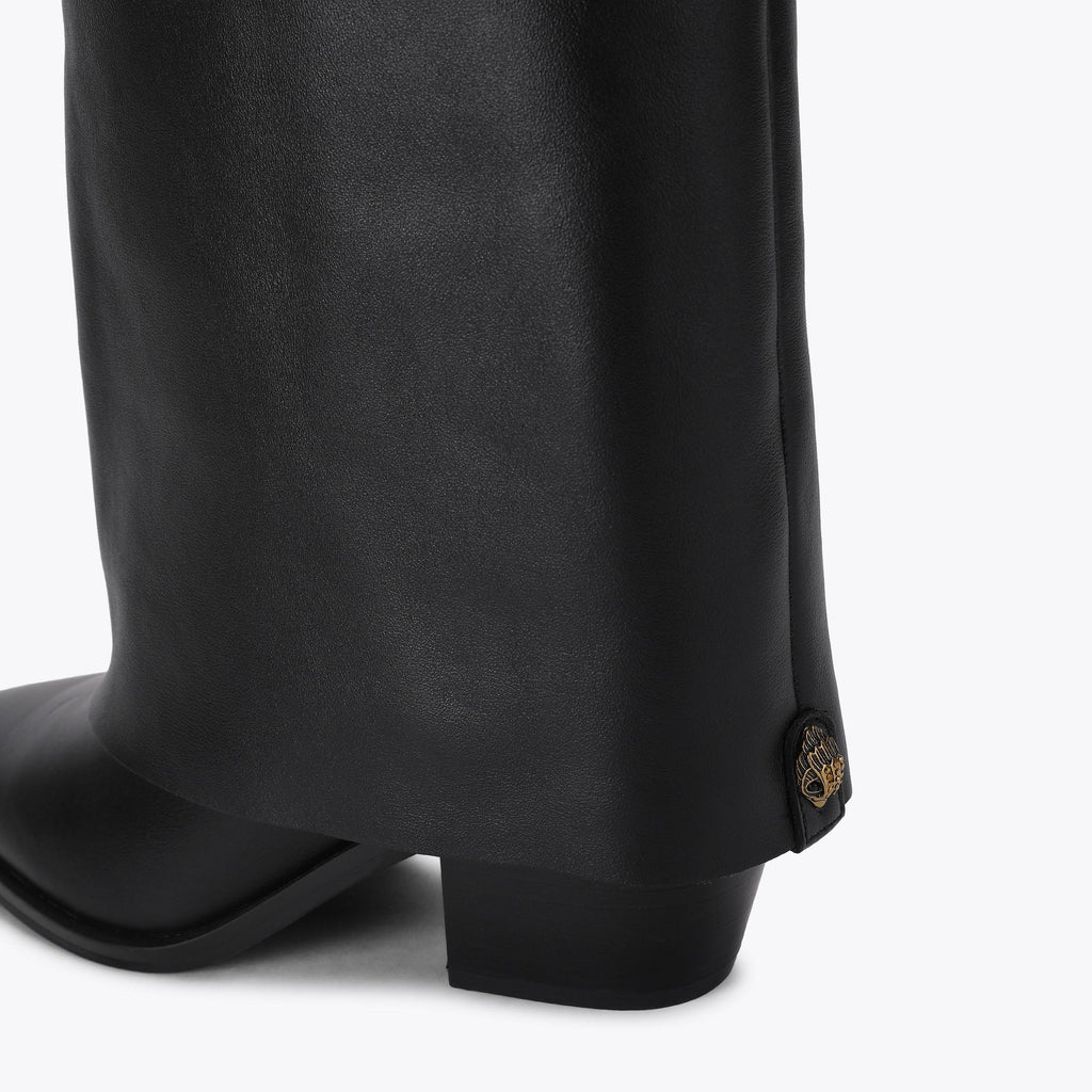 Chiltern Folded Boot in Black Leather