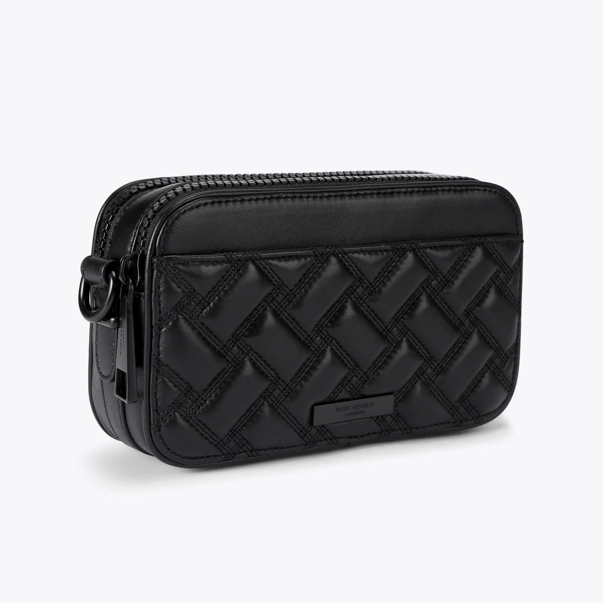 Dual Zip Kensington Camera Crossbody Bag in Black
