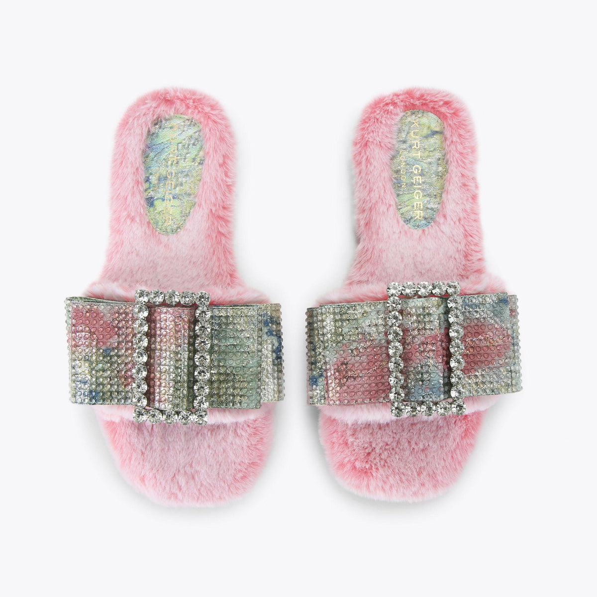 Cosy Bow Slide Sandals in Pink
