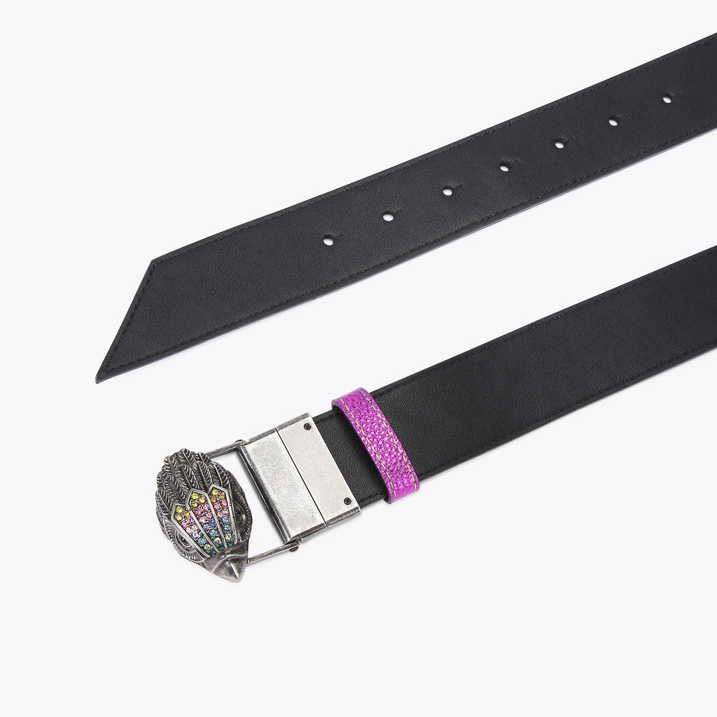 Reversible Eagle Rainbow Belt in Multi Colour Leather Style 0480969109