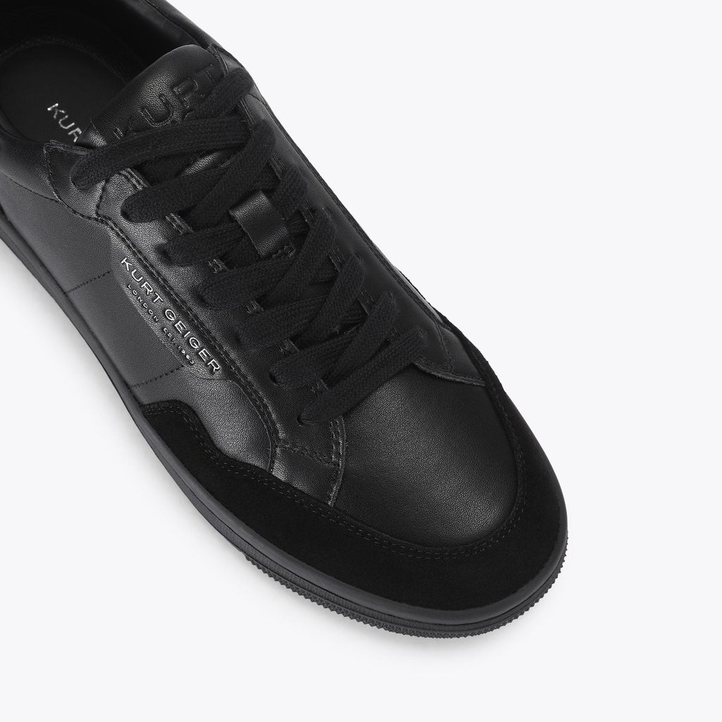 Borough Paneled Sneaker in Black Leather