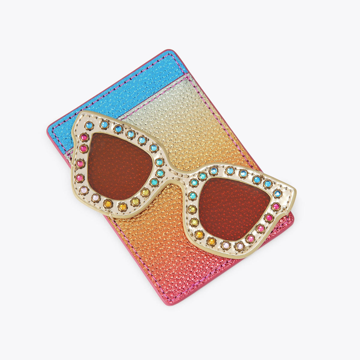 Sunglasses Card Holder in Multi Colour Ombre Leather