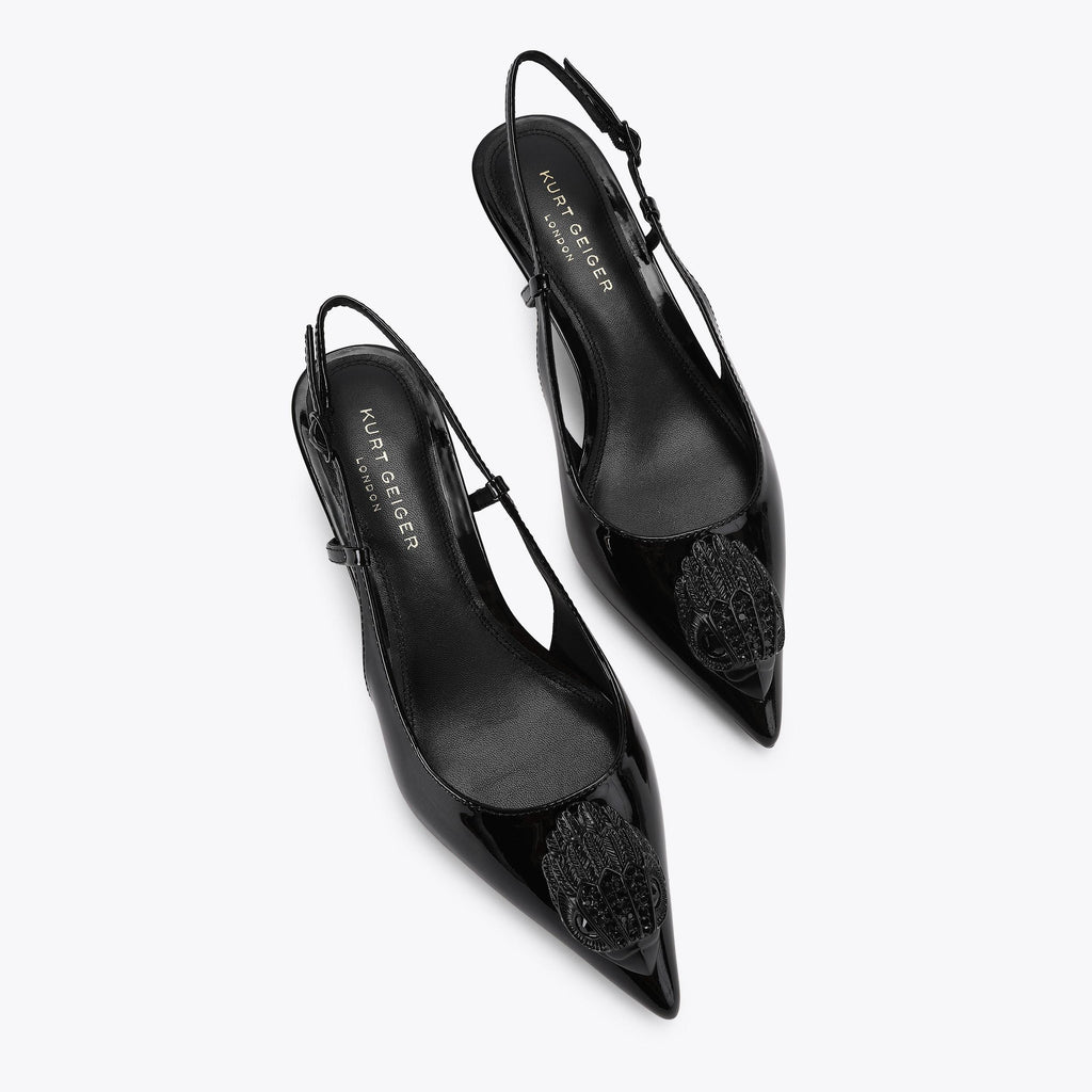 Belsize 40 Slingback Heel in Black Patent Leather