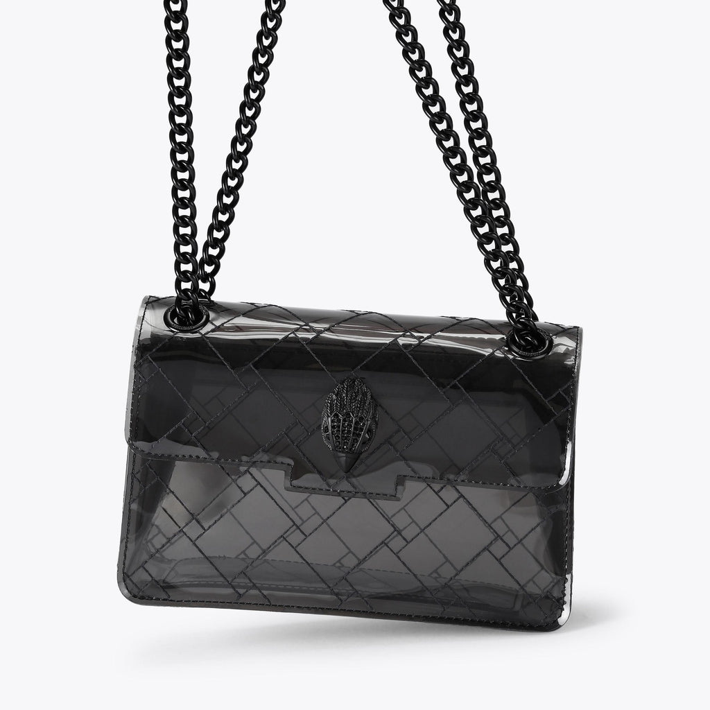Mini Vinyl Kensington Drench Flap Bag in Black
