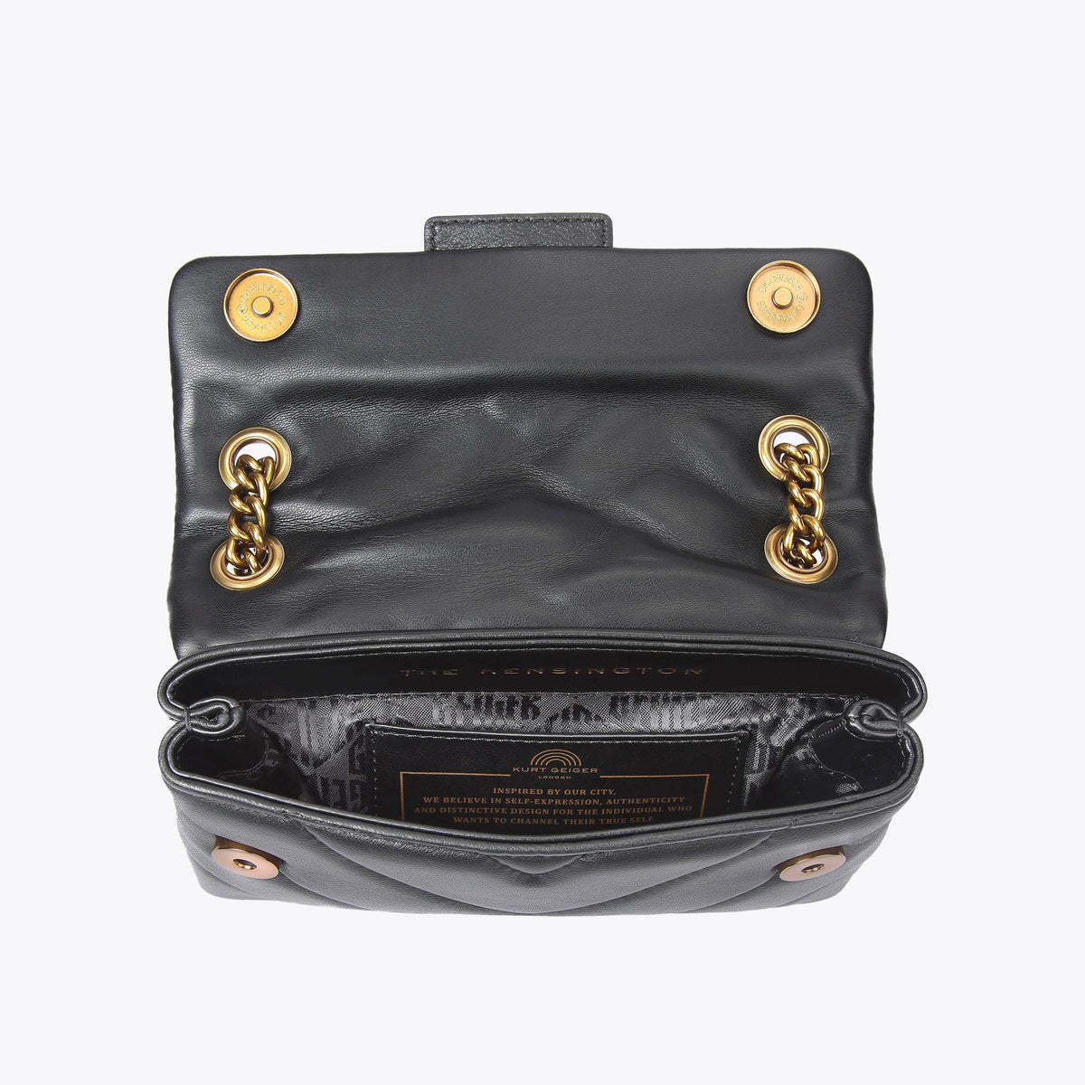 Mini Leather Kensington Shoulder Bag in Black