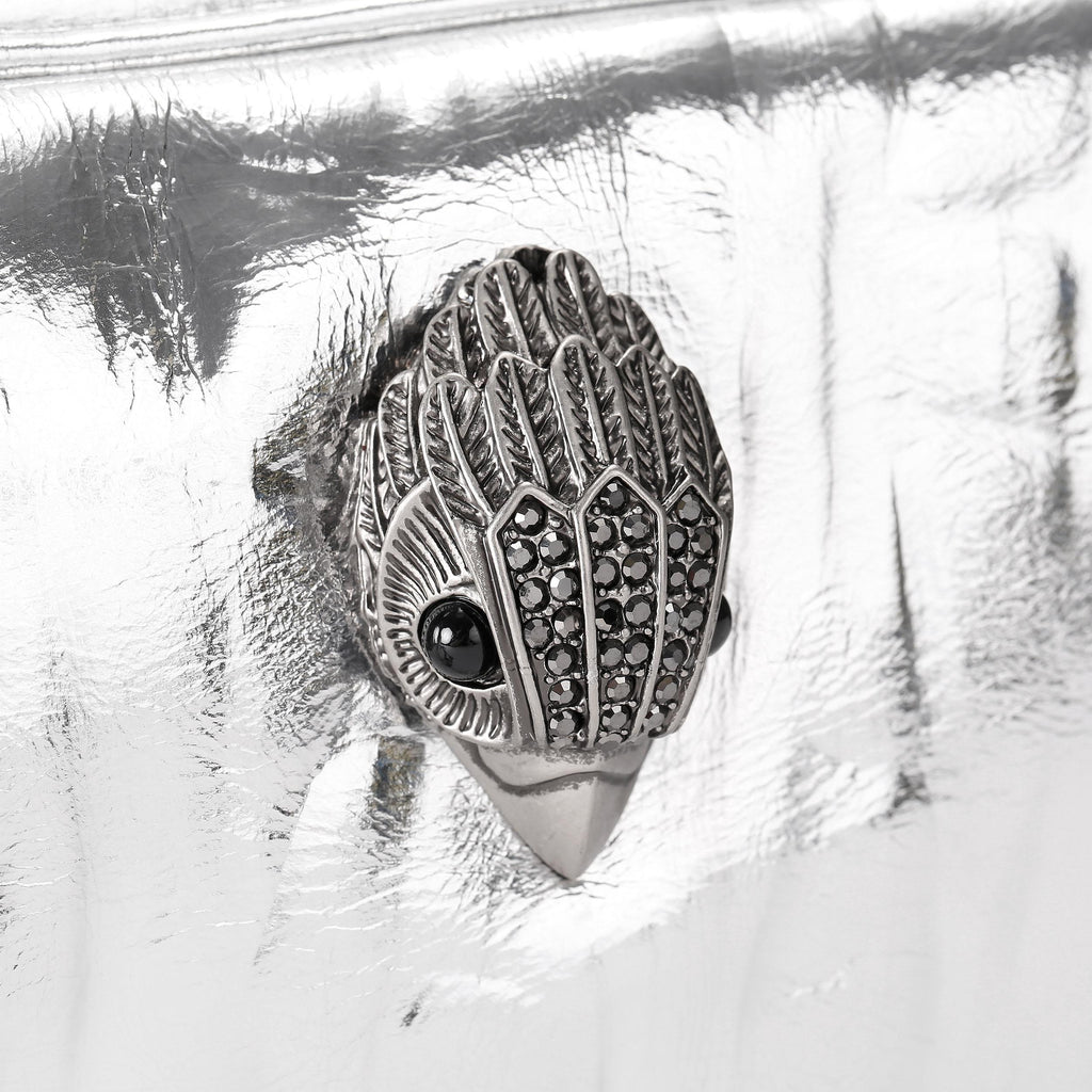 Small Celia Duffle Bag in Silver Leather