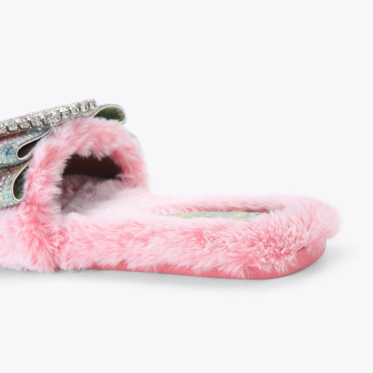 Cosy Bow Slide Sandals in Pink