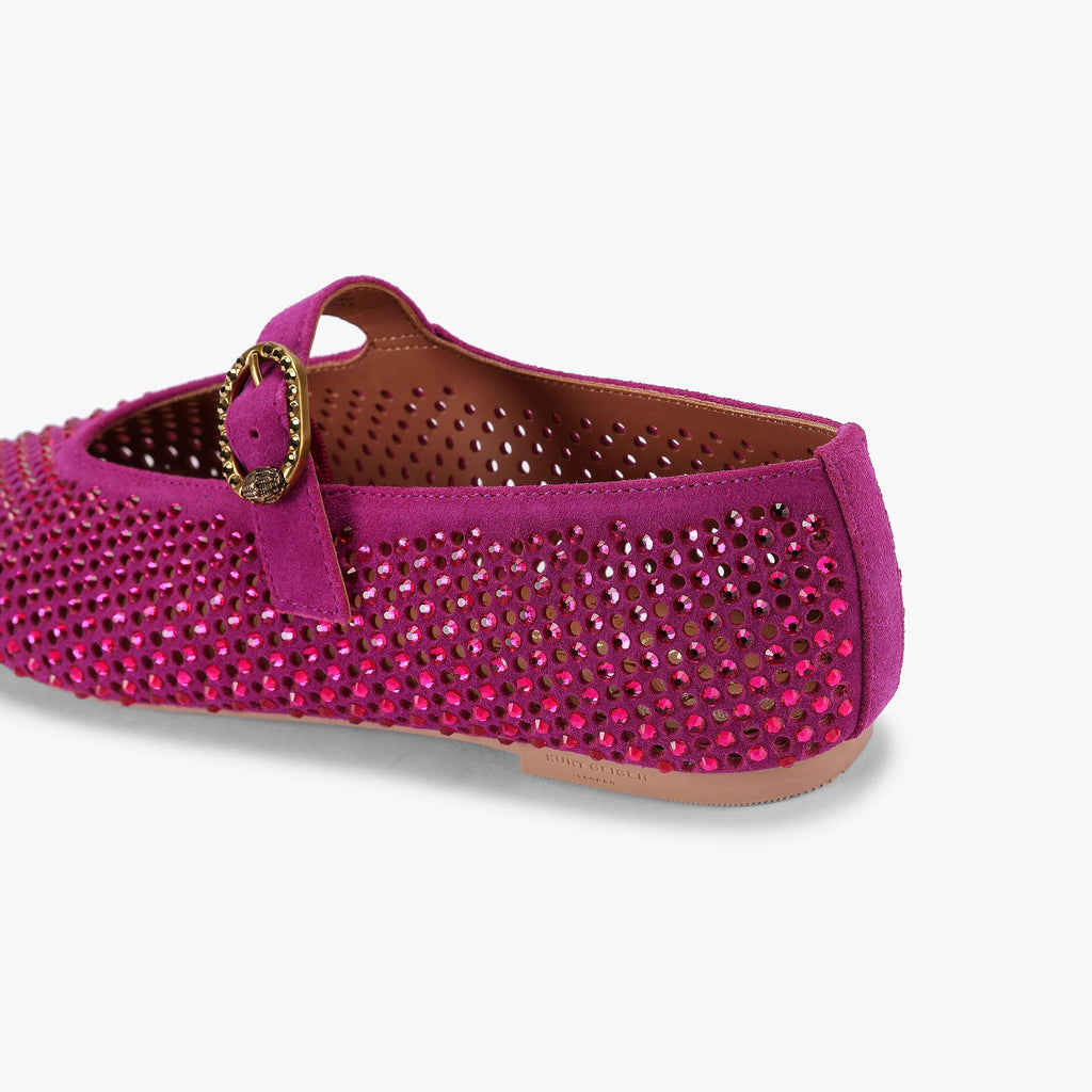 Mayfair Ballet Flat in Fuchsia Suede