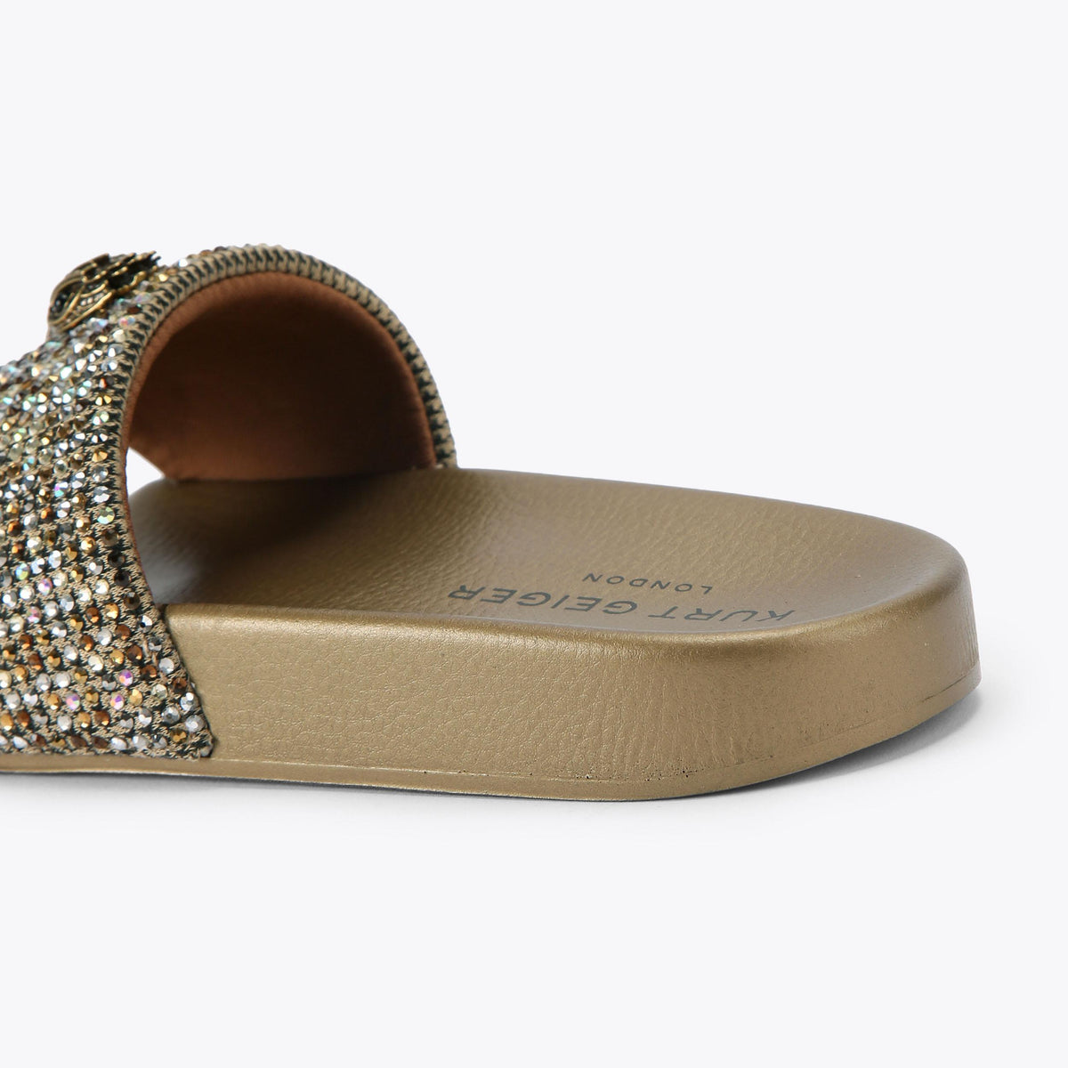 Meena Eagle Slide Sandals in Houndstooth Textile