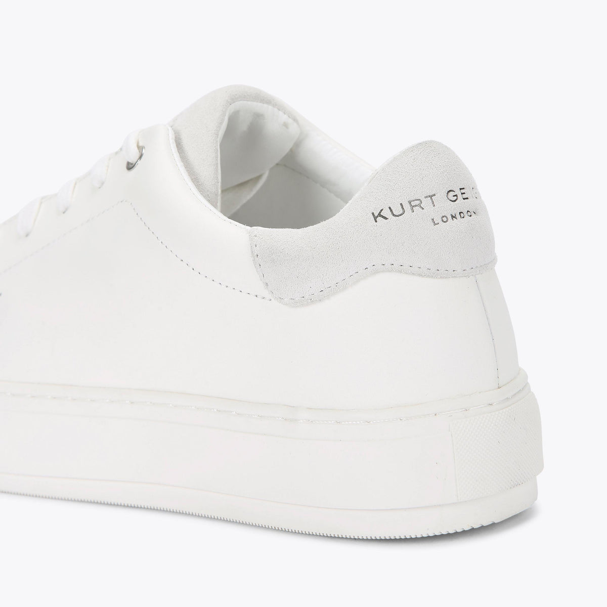Laney Leather Sneaker in White with Grey Heel Panel