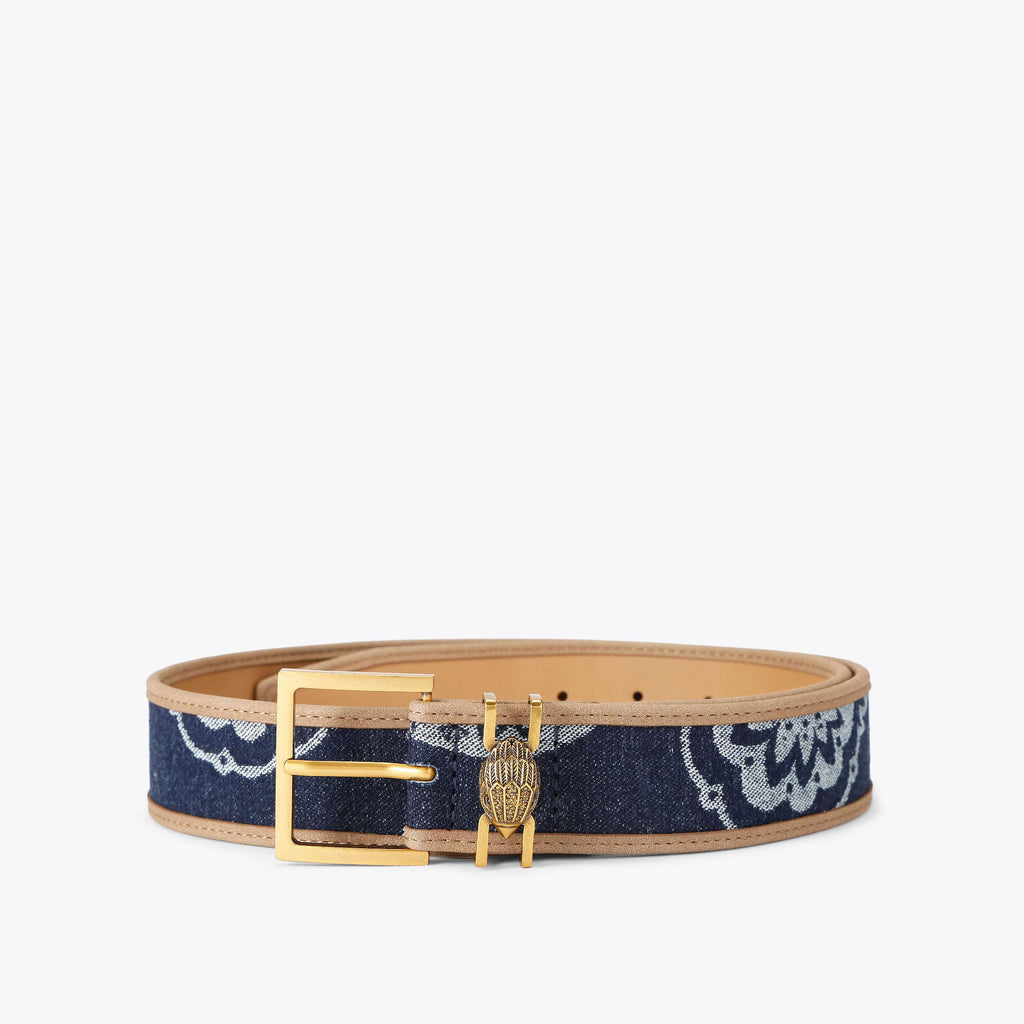 Shoreditch 40 Bandana Print Belt in Blue Denim Look