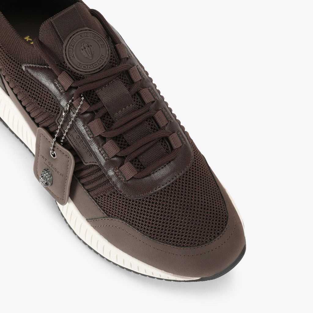 Manor Lace-Up Sneaker in Brown Mesh