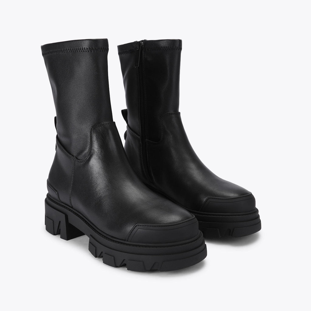Stomp Sock Ankle Boot in Black