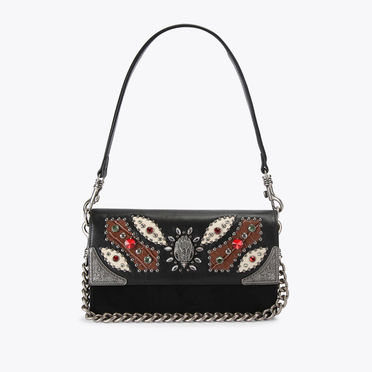 Sloane Soft Shoulder Bag in Black Smooth Leather
