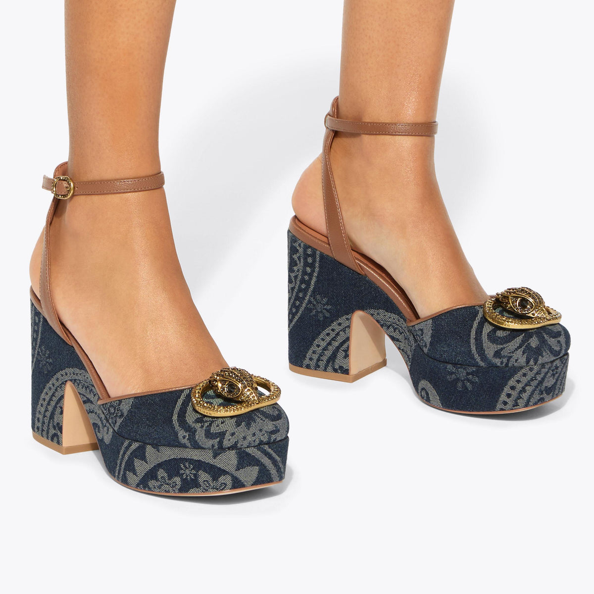 Chelsea Closed Platform Heel in Blue