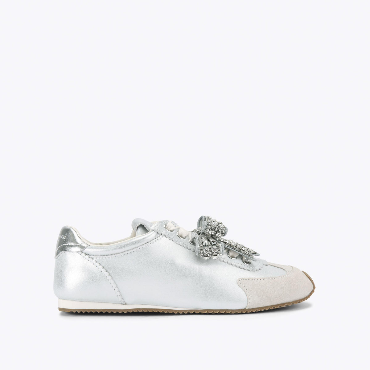 Islington Bow Sneakers in Silver Leather