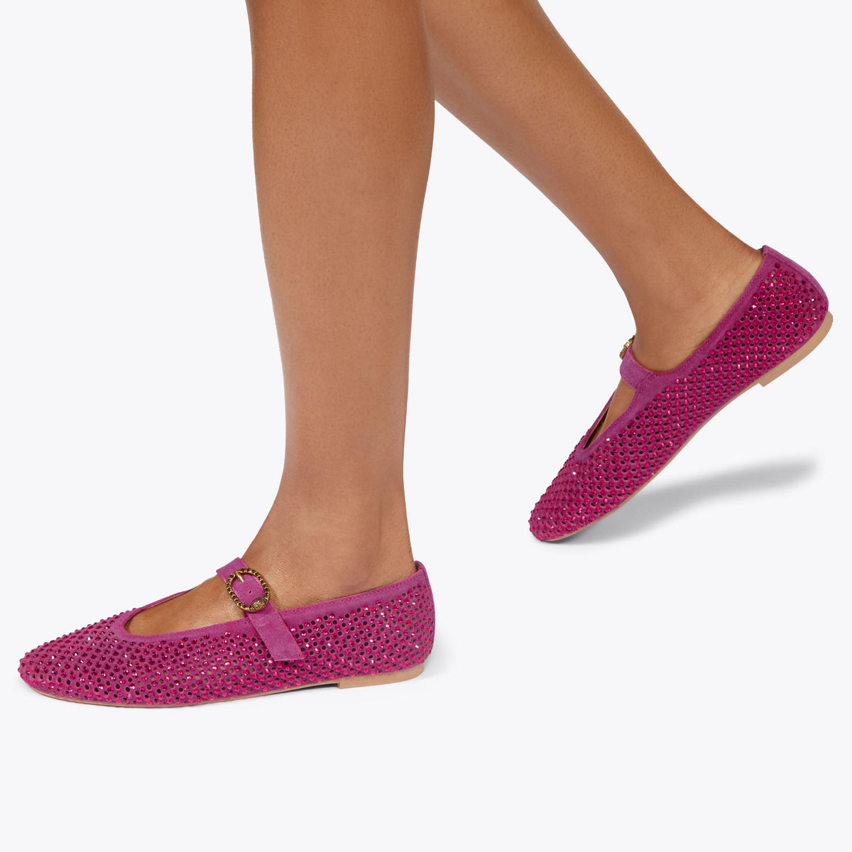 Mayfair Ballet Flat in Fuchsia Suede