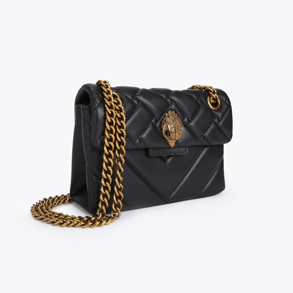 Mini Leather Kensington Shoulder Bag in Black