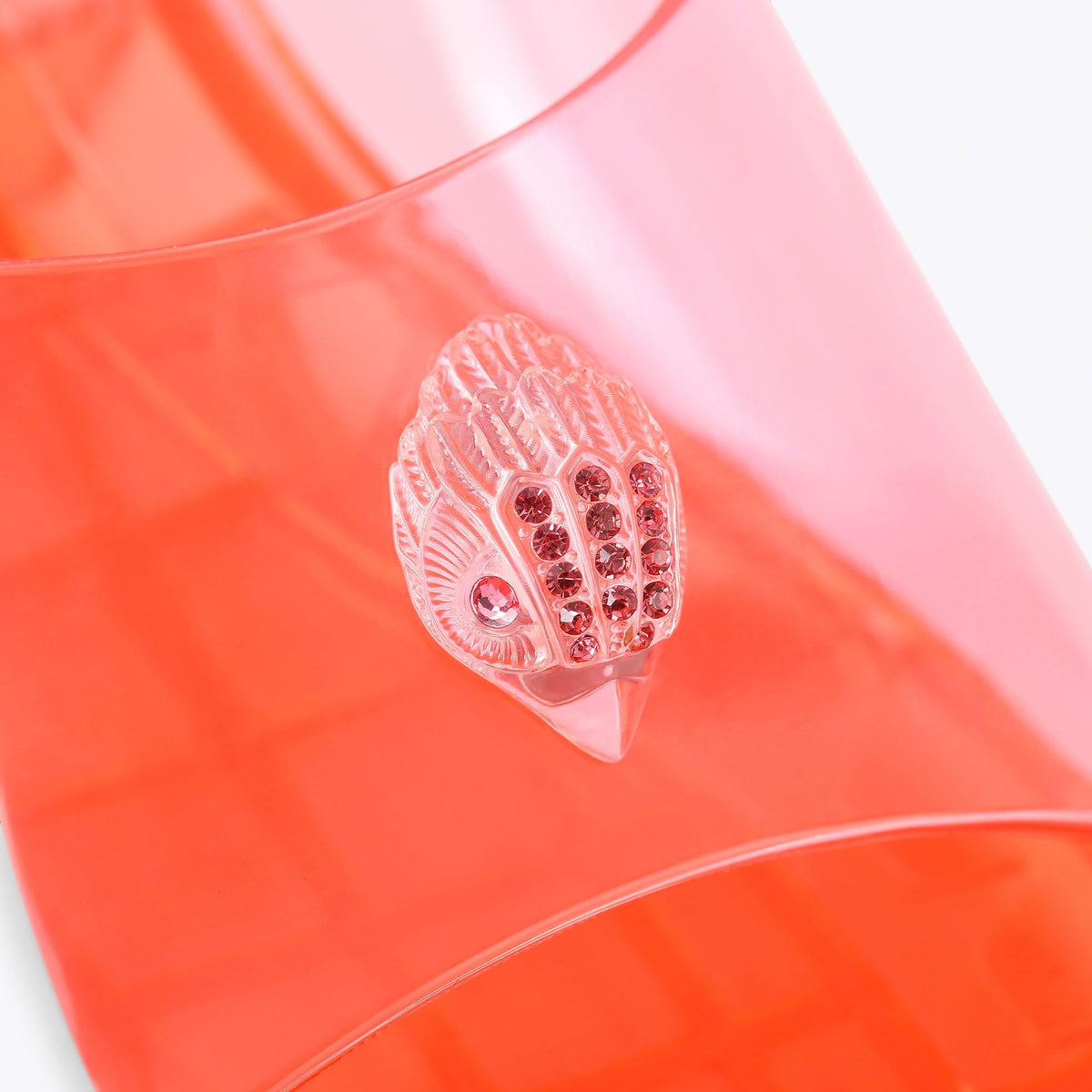 Maddison Wedge Mule in Orange Perspex