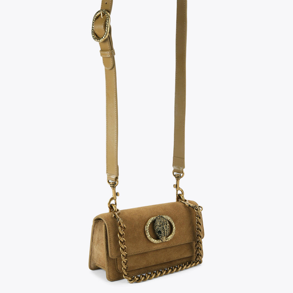 Small Chelsea East West Shoulder Bag in Tan Suede
