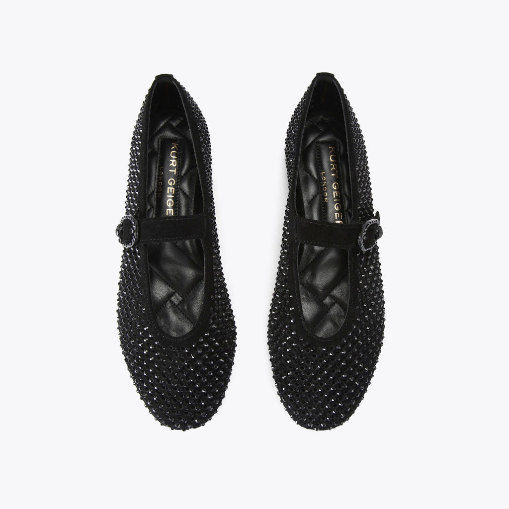 Mayfair Ballet Flat in Black Suede