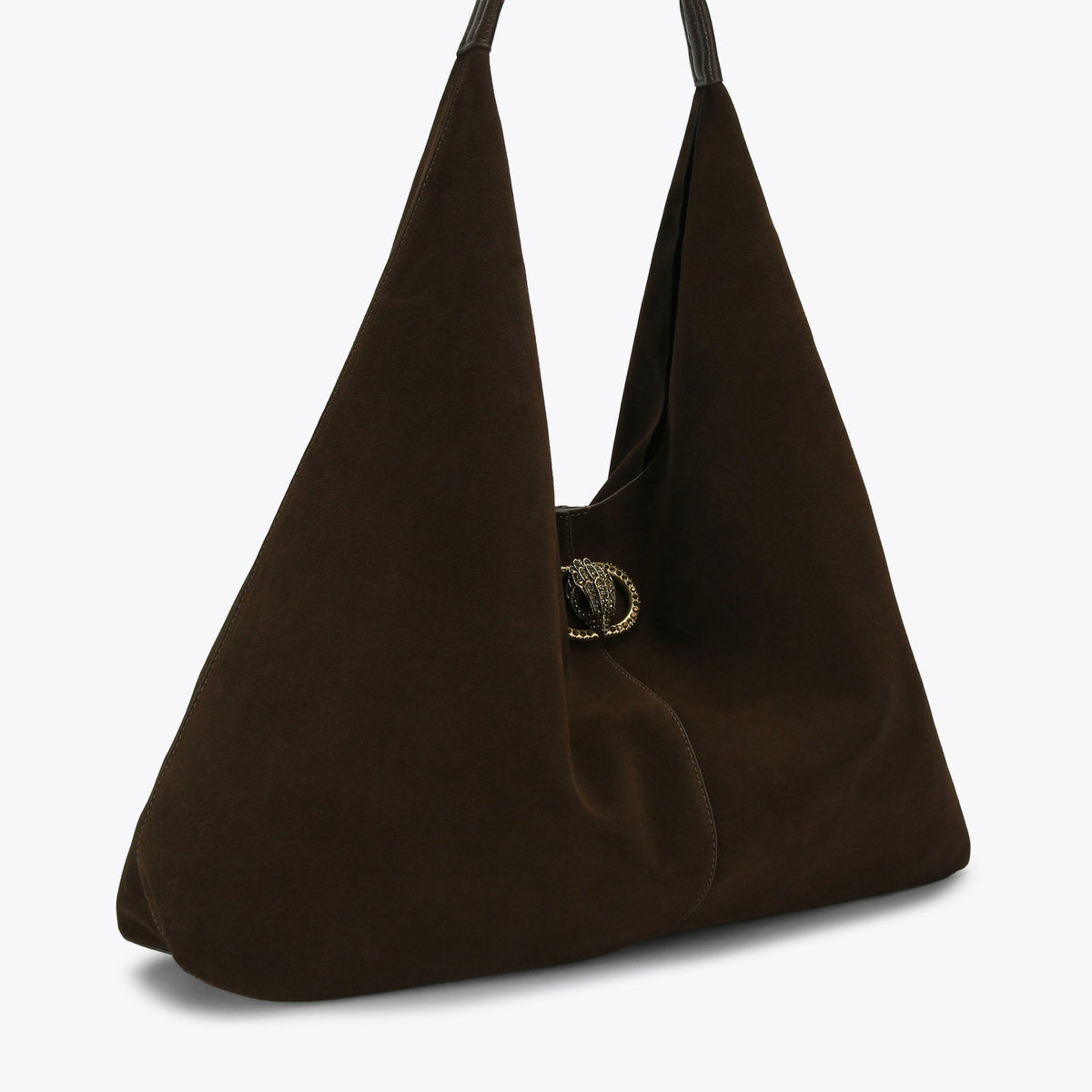 Large Chelsea Slouch Hobo Bag in Dark Brown Suede