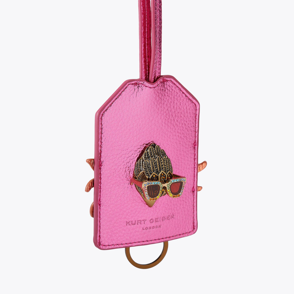 Sun Lanyard Card Strap in Pink Leather
