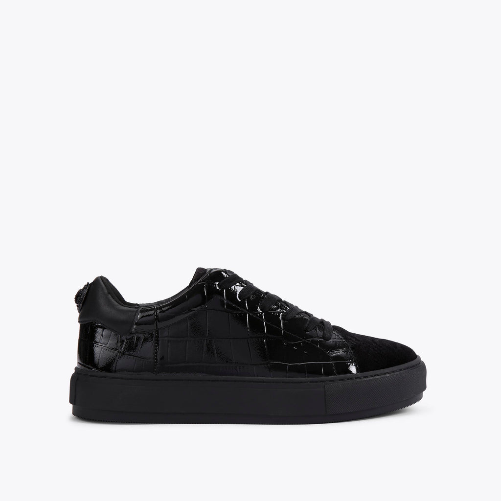 Laney Croc-Texture Sneaker in Black