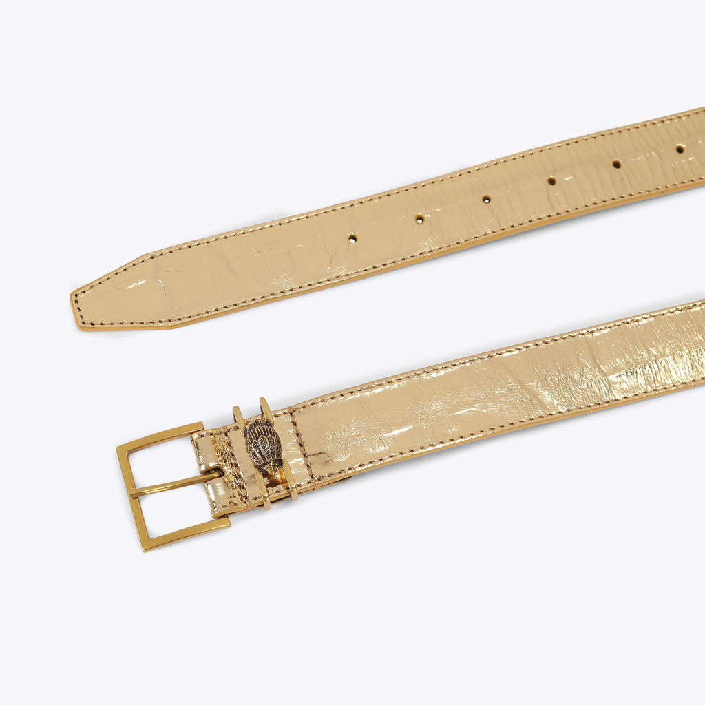 Shoreditch 30 Textured Belt in Gold Leather
