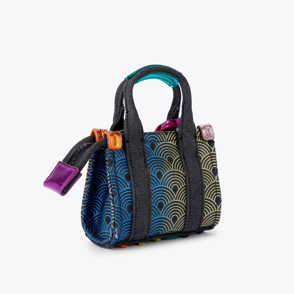 Micro Southbank Tote Bag in Black Rainbow Print