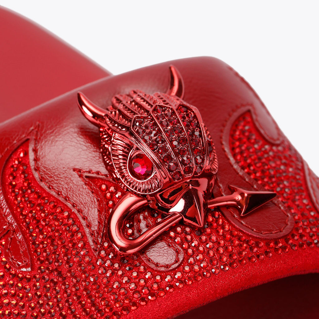 Meena Eagle Spooky Slide Sandals in Red