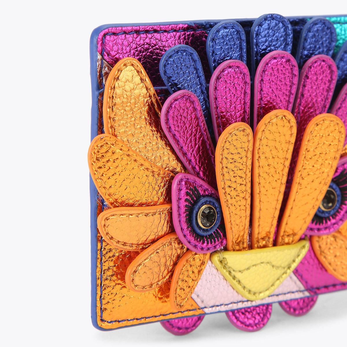 Eagle Cut Out Bird Card Holder in Multi Colour Leather
