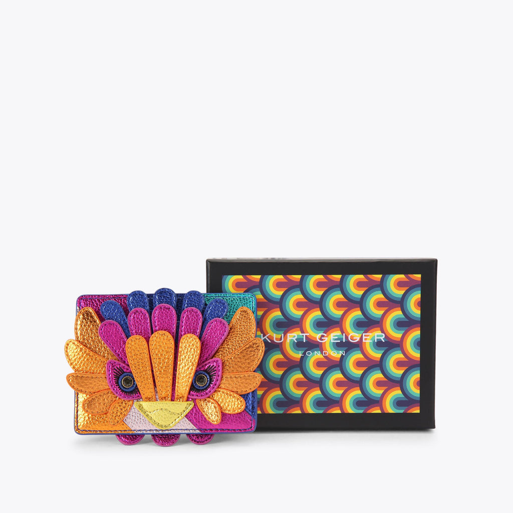 Eagle Cut Out Bird Card Holder in Multi Colour Leather