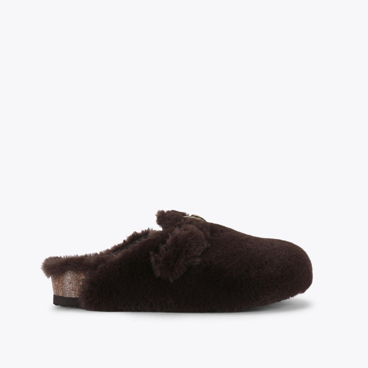 Snug Eagle Mule in Brown Faux Fur