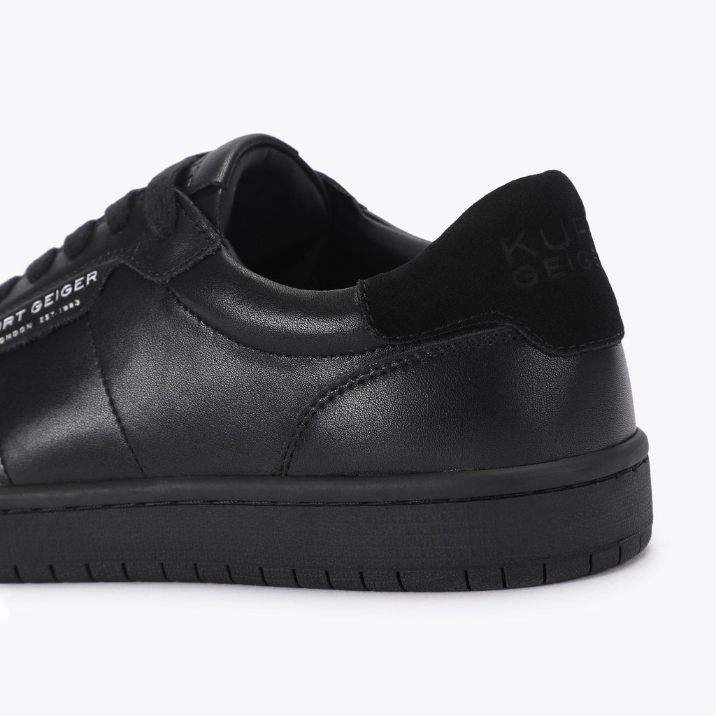 Borough Paneled Sneaker in Black Leather
