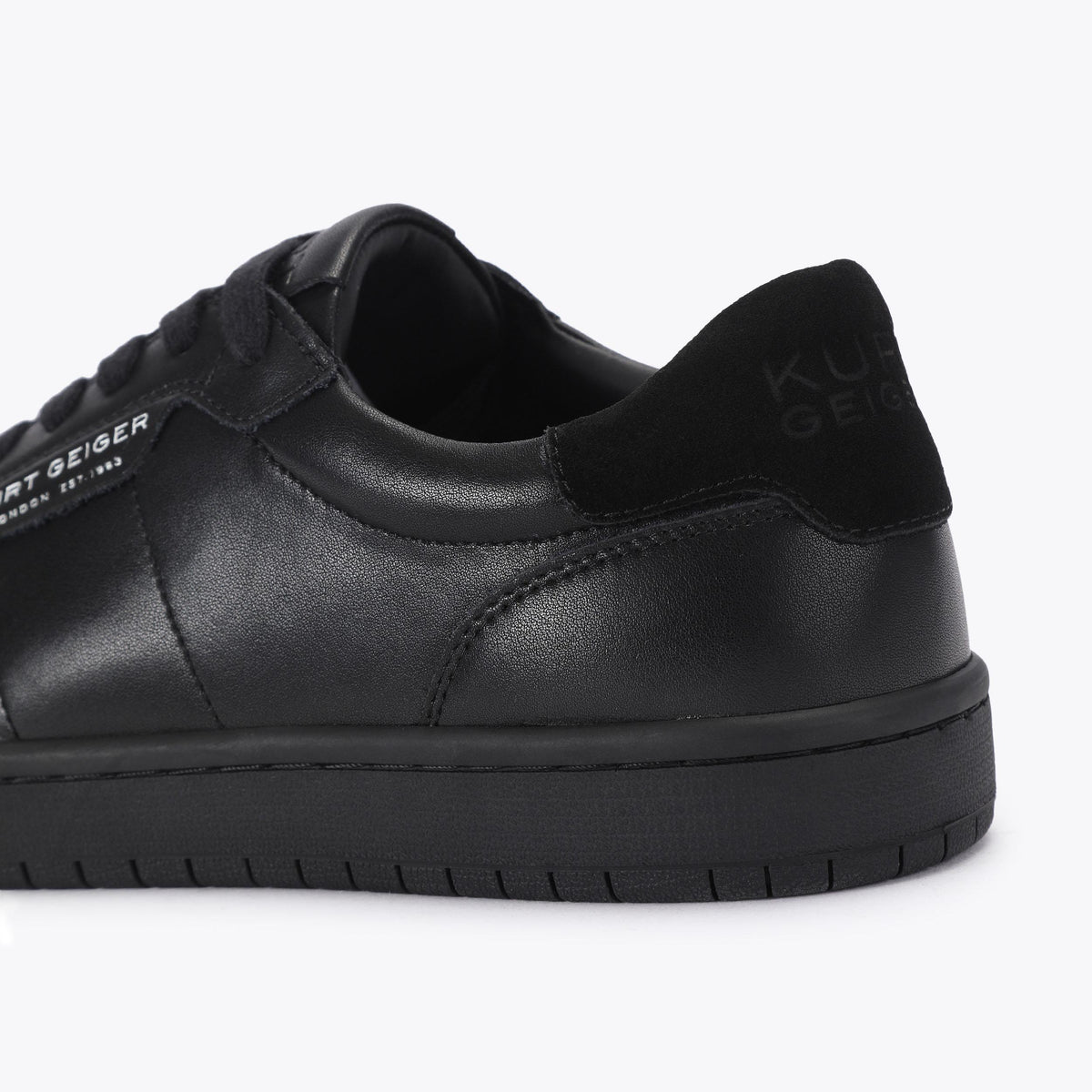 Borough Paneled Sneaker in Black Leather