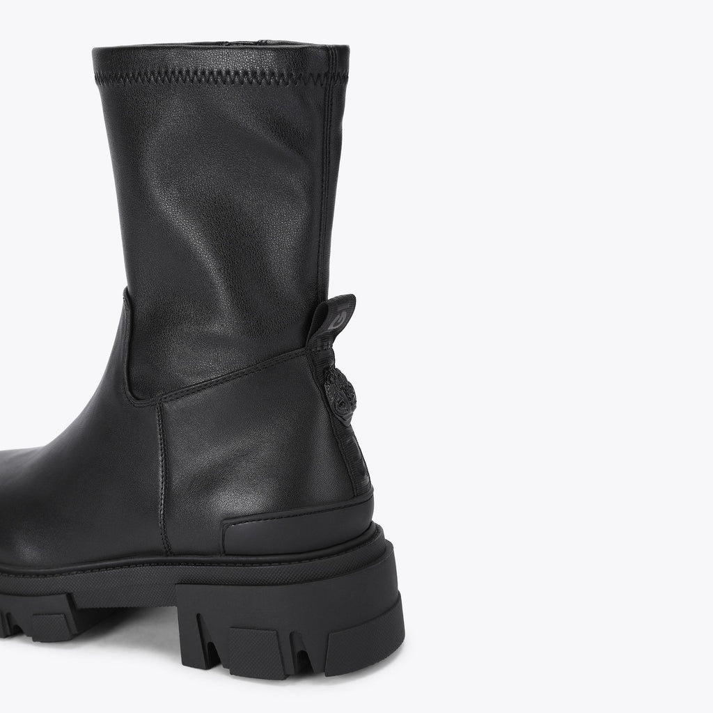 Stomp Sock Ankle Boot in Black