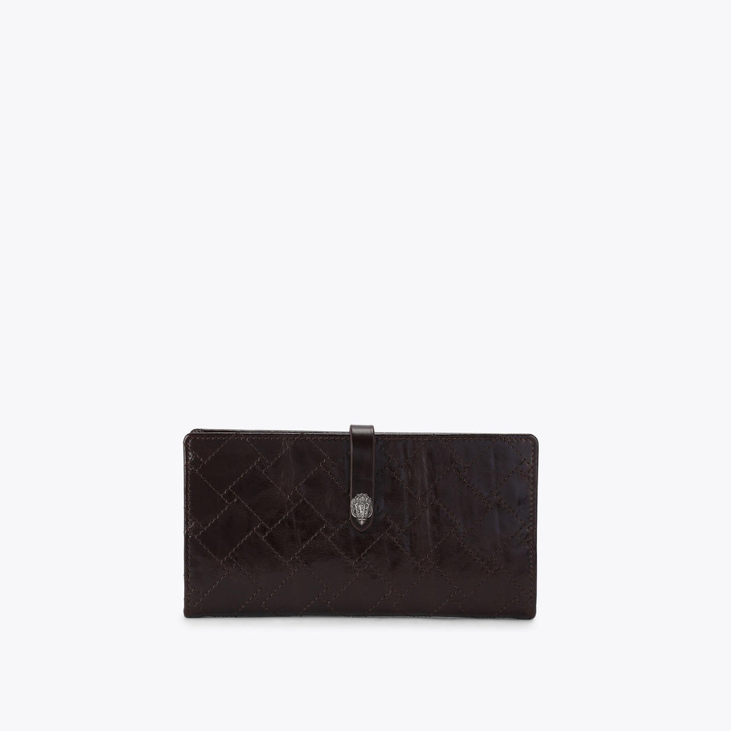 Celia Soft Zip Around Wallet in Dark Brown Leather