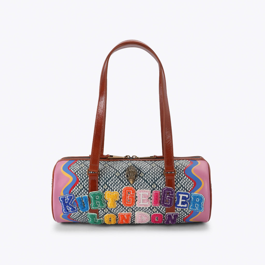 Kensington Barrel Shoulder Bag in Printed Canvas Multicolour