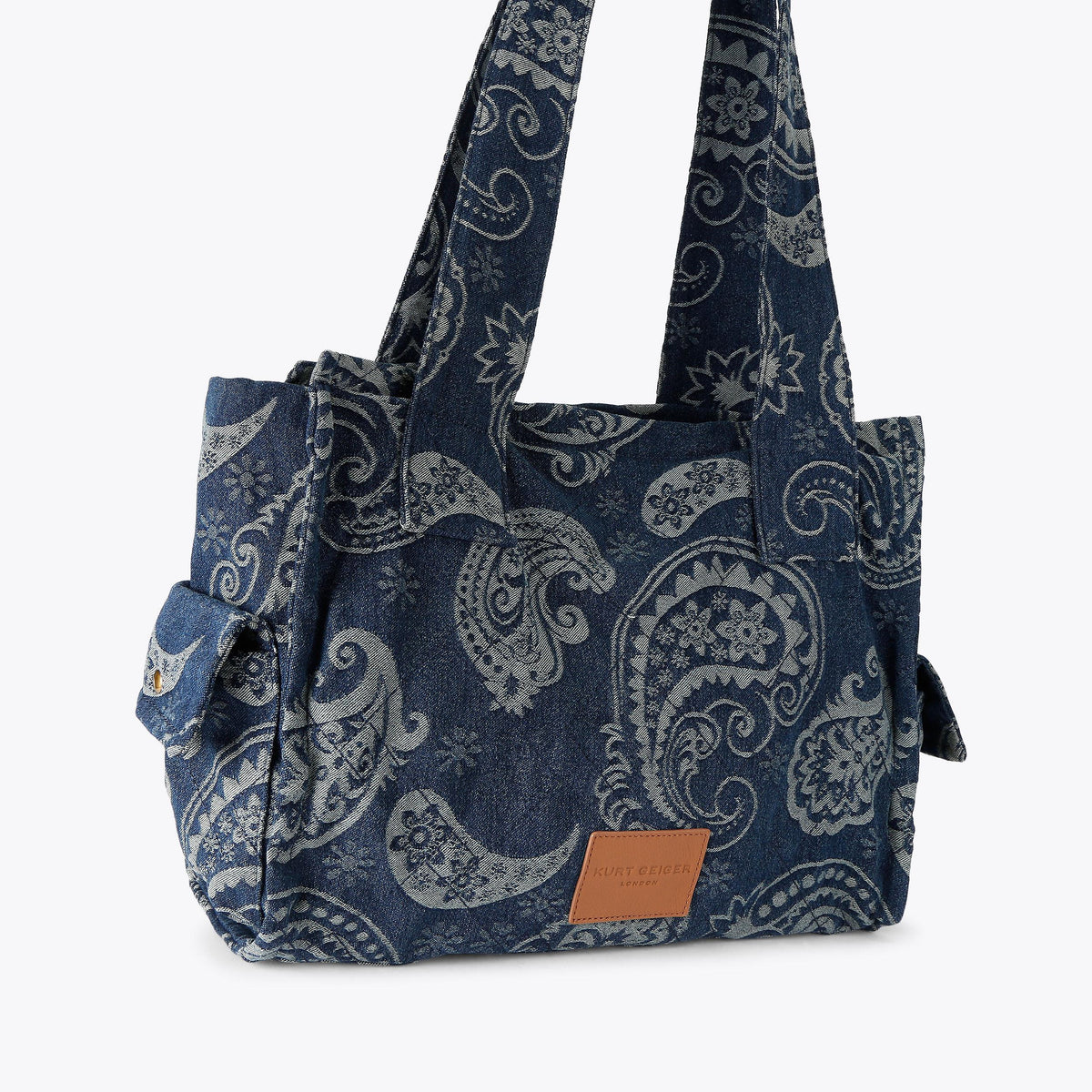 Celia Tote Bag in Blue Paisley Denim