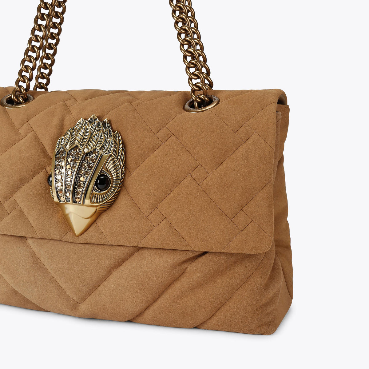 Macro Kensington Shoulder Bag in Tan Suede