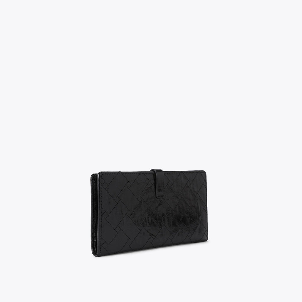 Celia Soft Zip Around Wallet in Black Leather