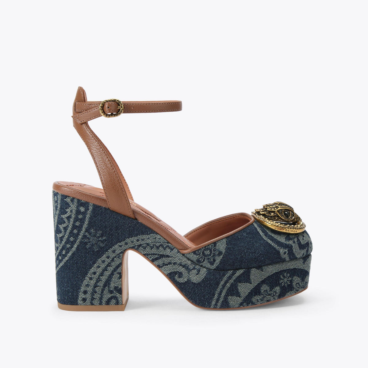 Chelsea Closed Platform Heel in Blue