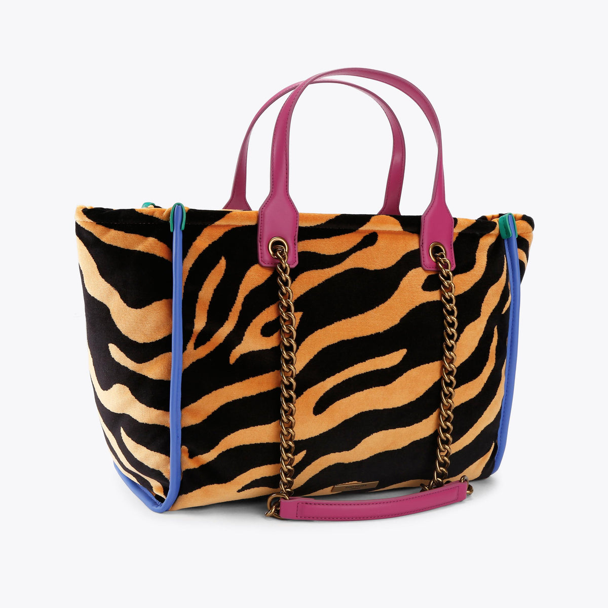 Hoxton Shopper Tote in Tiger Print Velvet