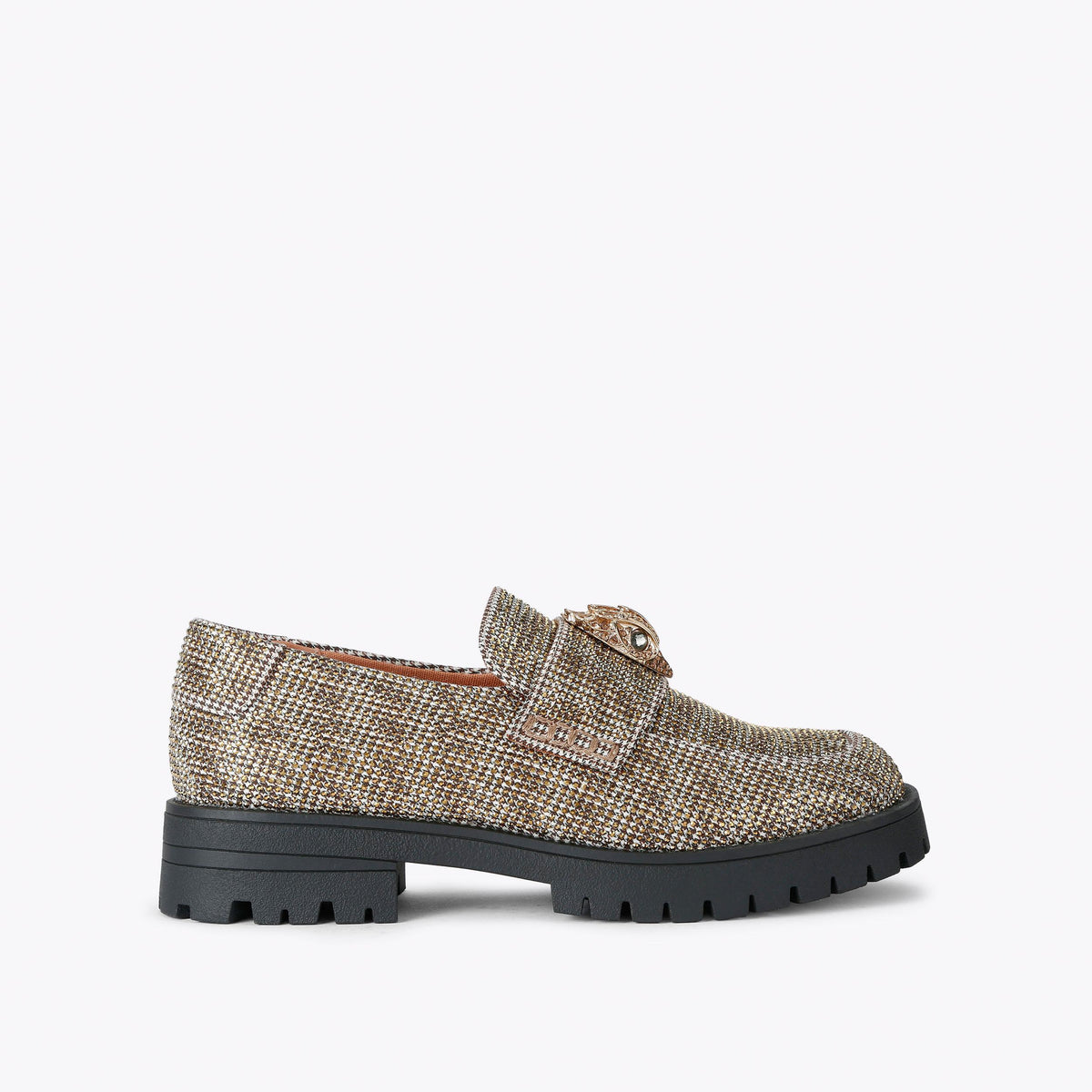 Belgravia Chunky Loafer in Beige Fabric