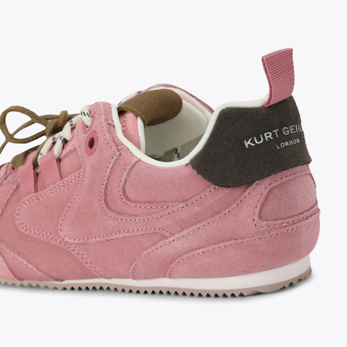 Kurt Slim Runner Sneakers in Pale Pink Suede