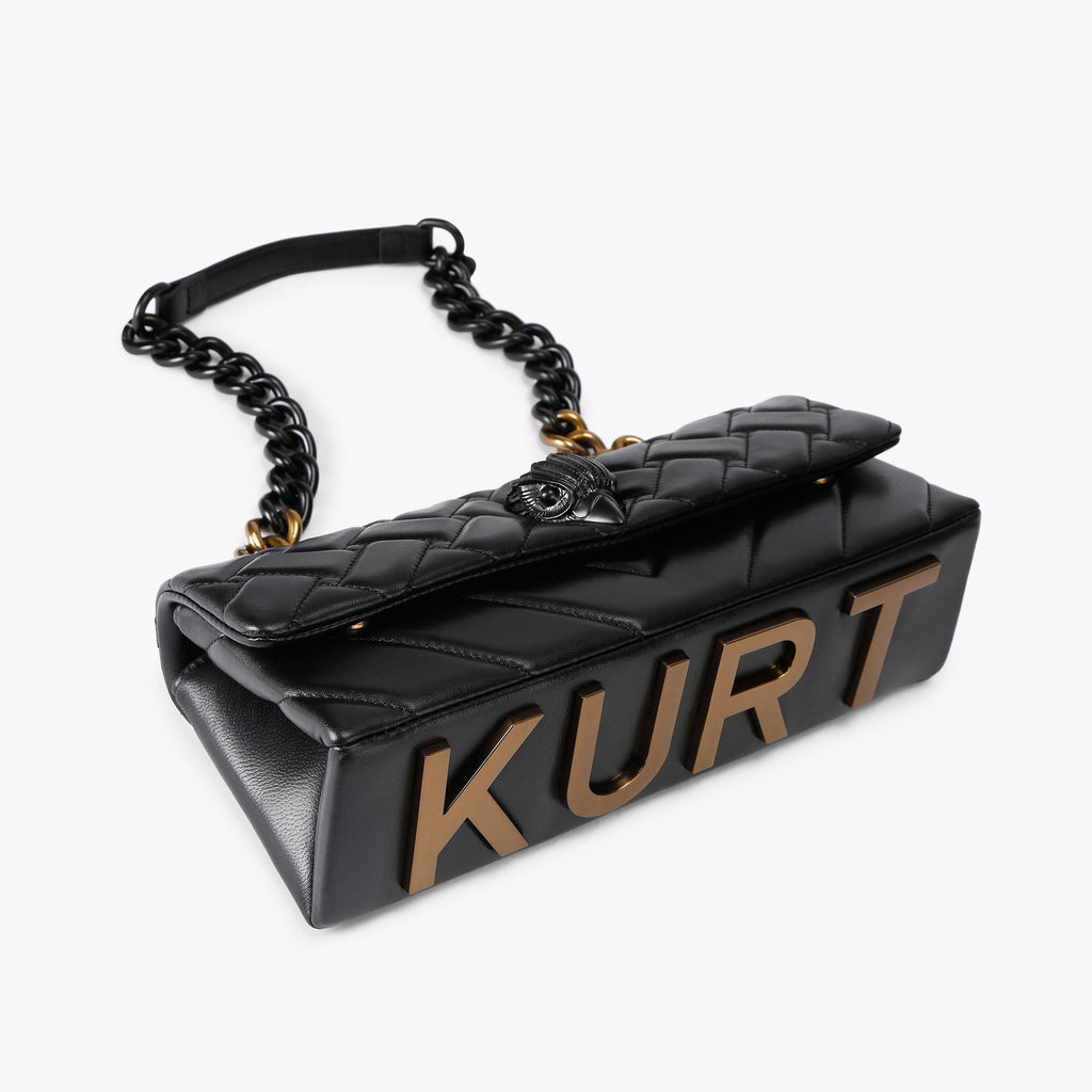 Kensington East West Shoulder Bag in Black Leather