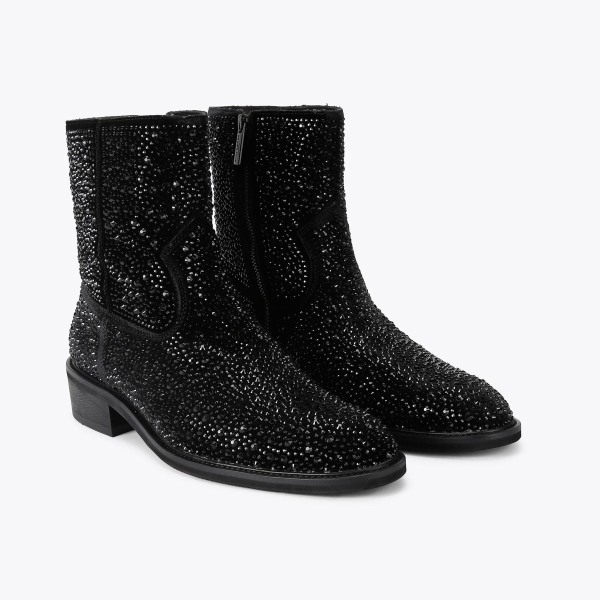 Palmer Western Boot in Black Crystal Fabric