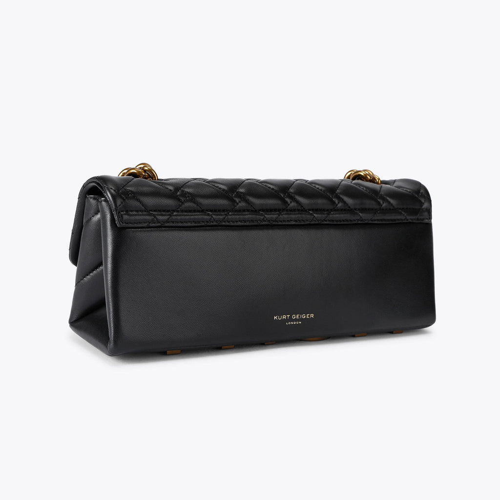 Kensington East West Shoulder Bag in Black Leather