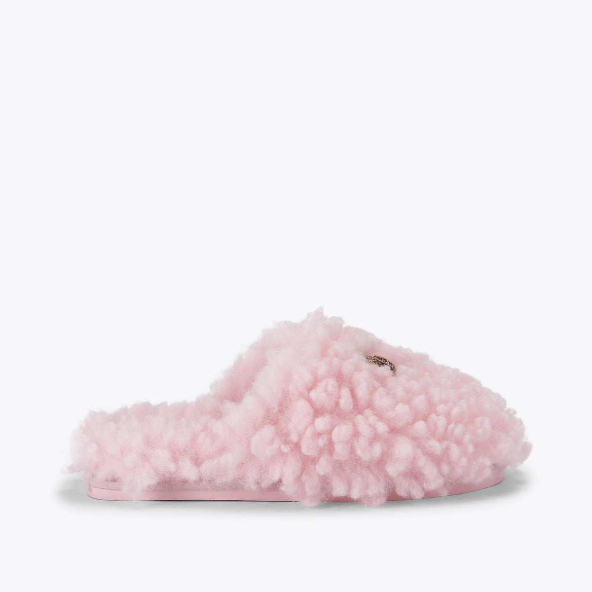 Kensington Slippers in Pale Pink Faux Fur